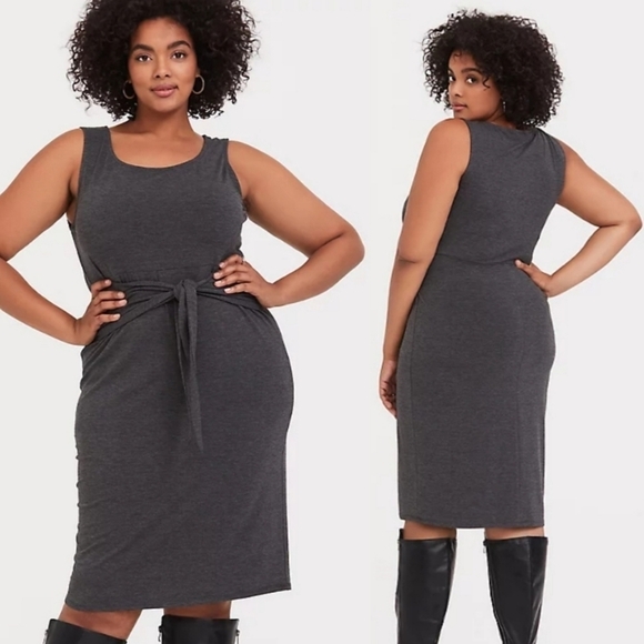 TORRID Jersey Drape Front Tie Shift Dress 2x - Picture 1 of 12